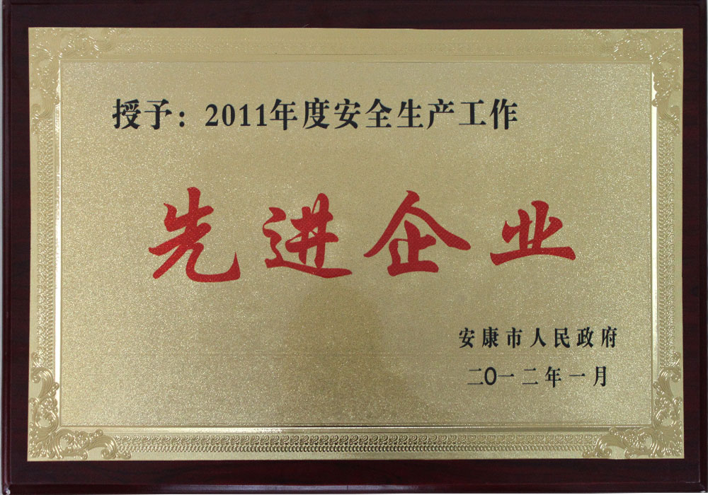 安康市2011年度安全生產(chǎn)工作先進(jìn)企業(yè)
